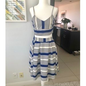 Two piece striped crop top & skirt set, size s